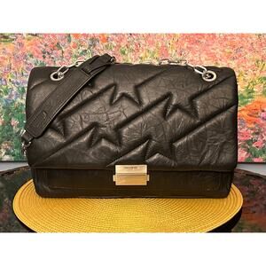 EUC Zadig & Voltaire Ziggy XL Black Leather Handbag Shoulder Bag Crossbody